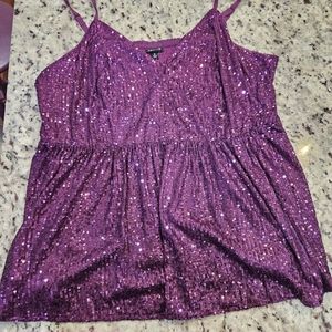 Peplum Sequin V-Neck Tank